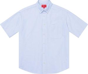 Рубашка Supreme Loose Fit Short-Sleeve Oxford 'Light Blue', синий