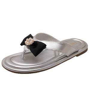 Женские износостойкие шлепанцы серебристого цвета TAFN, Silver