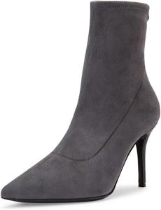 Женские классические ботильоны Maiyang с заостренным носком, тянущиеся, на высоком тонком каблуке, элегантные, на осень и зиму, для вечеринок и повседневной носки, размер 4-16 US, Dark Grey Suede
