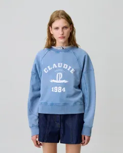 Женская хлопковая толстовка с эффектом стирки Claudie Pierlot, синий