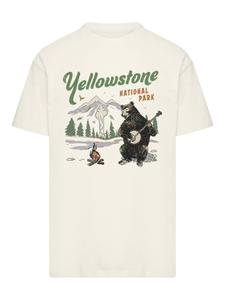 Рубашка F4NT4STIC US National Parks Yellowstone Bear Playing Banjo, песочный