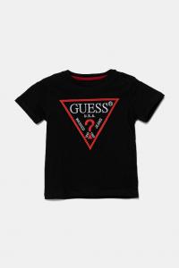 Детская хлопковая футболка Guess, черный