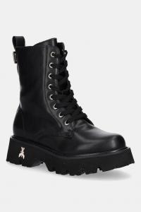 Детские кожаные рабочие ботинки Patrizia Pepe, черный