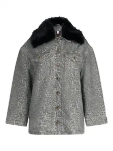 Куртка с анималистичным принтом Liu Jo, серый