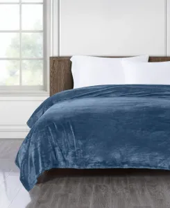 Мягкое, бархатистое плюшевое одеяло, размер King Chalet Decor, пыльно-голубой