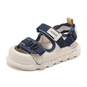 Сандалии детские, легкие, износостойкие, с амортизацией, низкие ABC KIDS, бежевый/синий