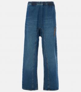 Джинсы с логотипом и низкой посадкой, широкие Y/Project, Evergreen Vintage Blue