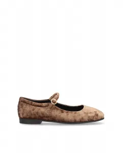 Туфли Merceditas для женщин из кожи Triniti с противоскользящей подошвой и пряжкой Alpe, светло-коричневый