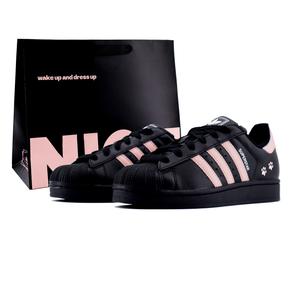 Superstar 2 Abrasion Resistant Low top детские скейтборд кроссовки черный розовый для подростков Adidas Originals, черный/розовый