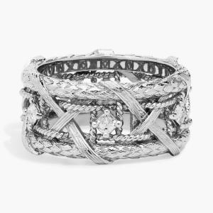 Кольцо Bella Vaughan Basket Weave с бриллиантами Eternity из 18-каратного белого золота (1/3 карата). Blue Nile