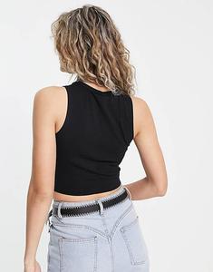 Черный укороченный топ с передом Noisy May Twist