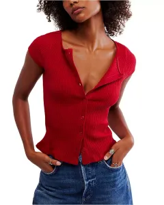 Самый желанный кардиган с короткими рукавами Free People, красный