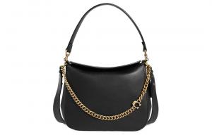 COACH Кожаная сумка через плечо, большая женская сумка черная