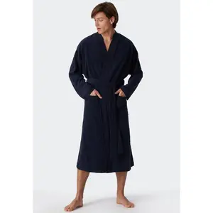 Мужской халат Feather Terry с поясом и боковыми карманами Schiesser, 803-blau