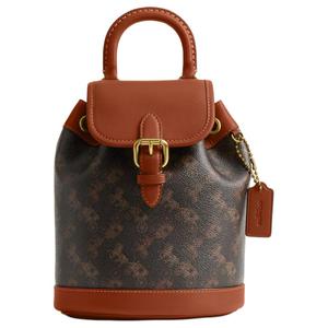 COACH Сумка-рюкзак Harper из прорезиненной ткани с кожаной спинкой