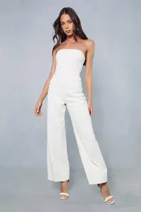 Джинсовый комбинезон-бандо со швами MISSPAP, черный