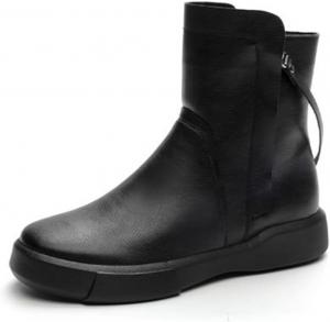 Женские ботильоны на платформе с круглым носком и боковой молнией, ботинки Челси, модные ретро-сапоги для верховой езды Picusiqa, 6066 Black Velvet