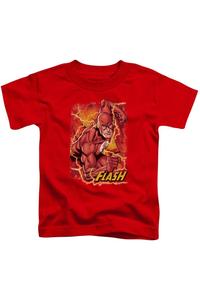 Футболка для малышей с коротким рукавом "Молния Флэша" из Лиги Справедливости Америки Gildan, красный