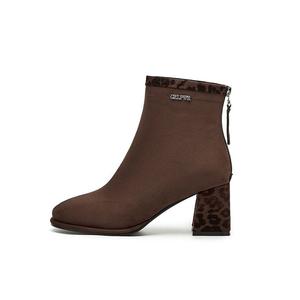 DAPHNE Коричневые женские ботильоны на каблуке 6,5 см, цвет Brown