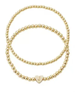 Начальный набор браслетов из золотых бусин Adornia, gold-j