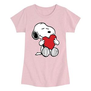 Футболка с принтом Snoopy и сердечком для девочек 7-16 Licensed Character, Heather Pink