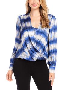 Топ с драпировкой из сатина Karen Kane, мультиколор