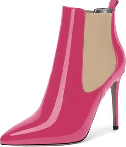 Женские ботильоны NUMALEO с острым носком, на шнуровке, из лакированной кожи, на высоком каблуке-стилете, 10 см, Beige Magenta
