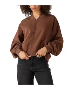 Коричневая короткая спортивная куртка для женщин My Essential Wardrobe, коричневый