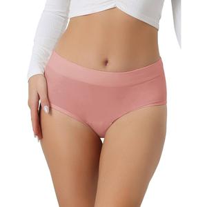 Женское дышащее нижнее белье, хлопковые удобные эластичные 3-слойные трусики с высокой талией ALLEGRA K, цвет Dark Pink
