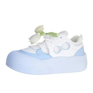 Дышащие низкие кроссовки для скейтбординга для женщин BINGO DUCK, Sky Blue