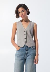 Жилет PULL&BEAR, серо-коричневый