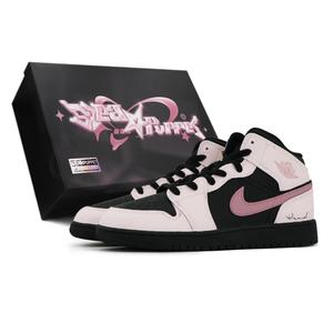 Баскетбольные кроссовки Air 1 Vintage женские, среднего размера, черный/розовый Jordan