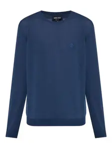 Свитер с круглым вырезом GIORGIO ARMANI, синий