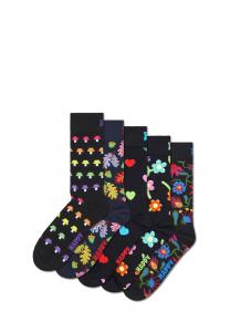 Носки Happy Socks 5-PACK FLOWER MIX, Black
