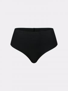 Erlich Textil Бразильские стринги, повседневные, хлопковые, с высокой талией, черные