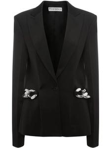 JW Anderson однобортный блейзер с цепочным декором, черный