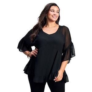 Блузка Harlow с рюшами для женщин plus size Avenue, Black