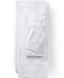 Набор из 6 полотенец из турецкого хлопка класса люкс Lands' End, белый