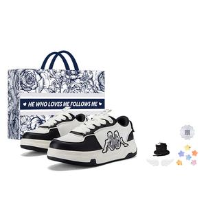 Kappa Износостойкие легкие низкие кроссовки для скейтбординга, увеличивающие рост, унисекс, белые, черные