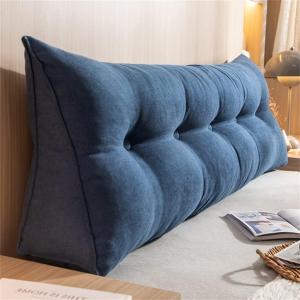 Клиновидная подушка COZMAX для изголовья кровати Queen, синяя, 39 дюймов (100 см)