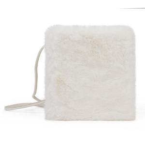 Квадратный мини-клатч с искусственным кроликом белый SHOP SCENT