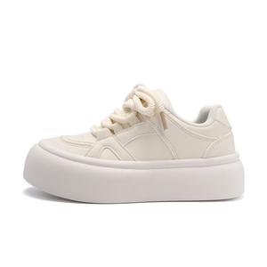 HUANQIU Износостойкие противоскользящие женские скейтерские кеды низкие Ecru