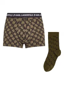 Комплект из боксеров и носков с монограммой KARL LAGERFELD, зеленый