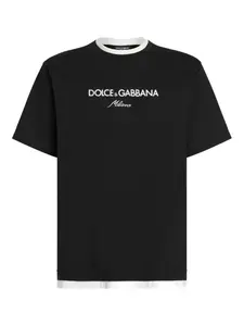 Футболка с вышитым логотипом DOLCE & GABBANA, черный