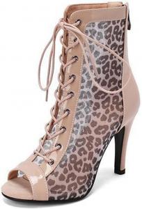 Generic Женские летние ботильоны JXUZY из сетки с открытым носком для модного джазового танца, вечеринки и вечерние сандалии на щиколотке