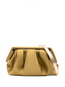 Сумка-клатч со сборками и съемным ремешком Themoirè, коричневый