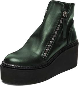 Женские ботильоны XYD на массивной танкетке с двойной боковой молнией, круглым носком и платформой, универсальная обувь для улицы и активного отдыха, Green