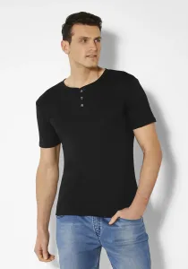 Футболка H.I.S с изысканной планкой на пуговицах идеально подходит в качестве нижней рубашки, черный