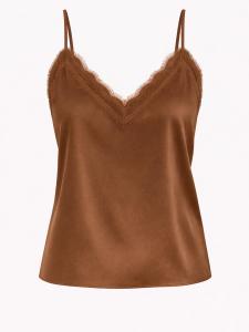 Worldclassca Топ 'Spaghetti Lace Trim Top' в цвете Nude