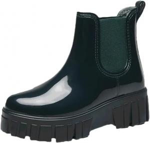 Водонепроницаемые резиновые сапоги-галоши на платформе для женщин, садовые сапоги, противоскользящие дождевые ботинки, рыболовные сапоги, водная обувь Wjnvfioo, 39 Dark En8